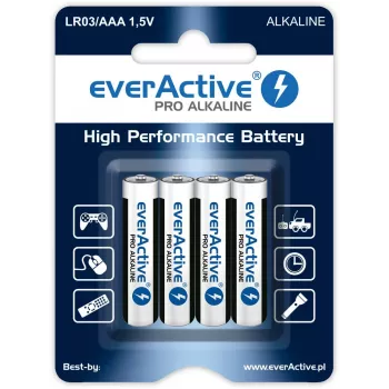 Alkaliparistot AAA / LR03 everActive Pro – 4 kpl (blisteri)