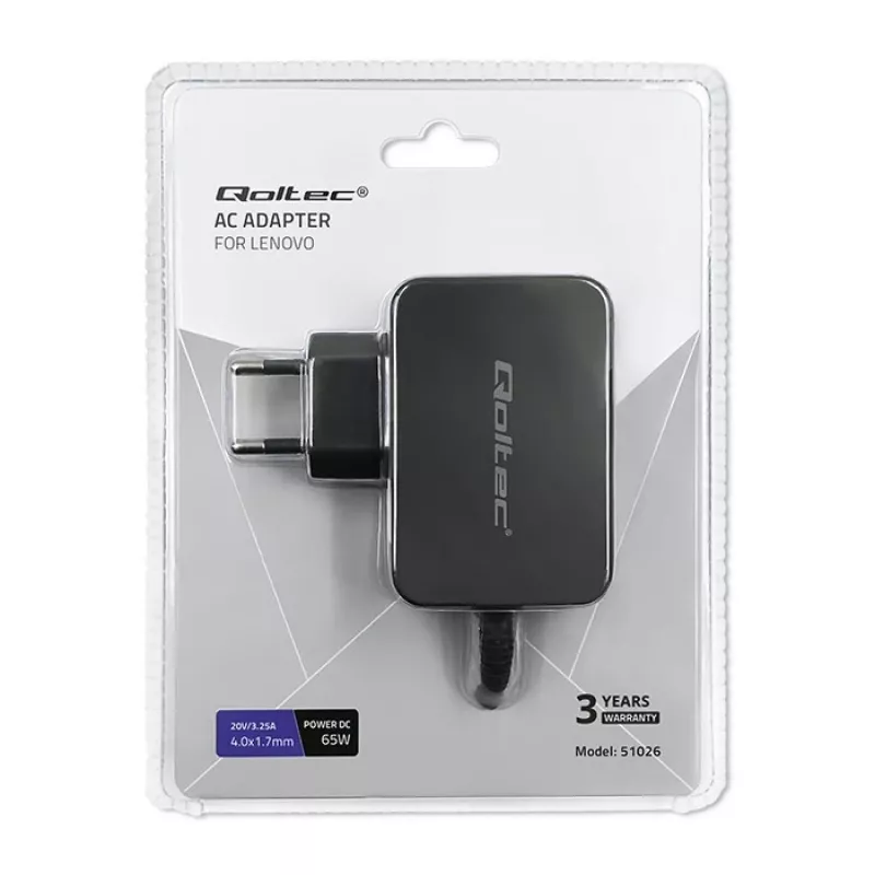 Qoltec 51026 virtalähde/muunnin sisä-/ulkokäyttöön 65 W musta