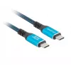 USB-C kaapeli M/M USB4 1,5M 240W 60Hz musta-sininen