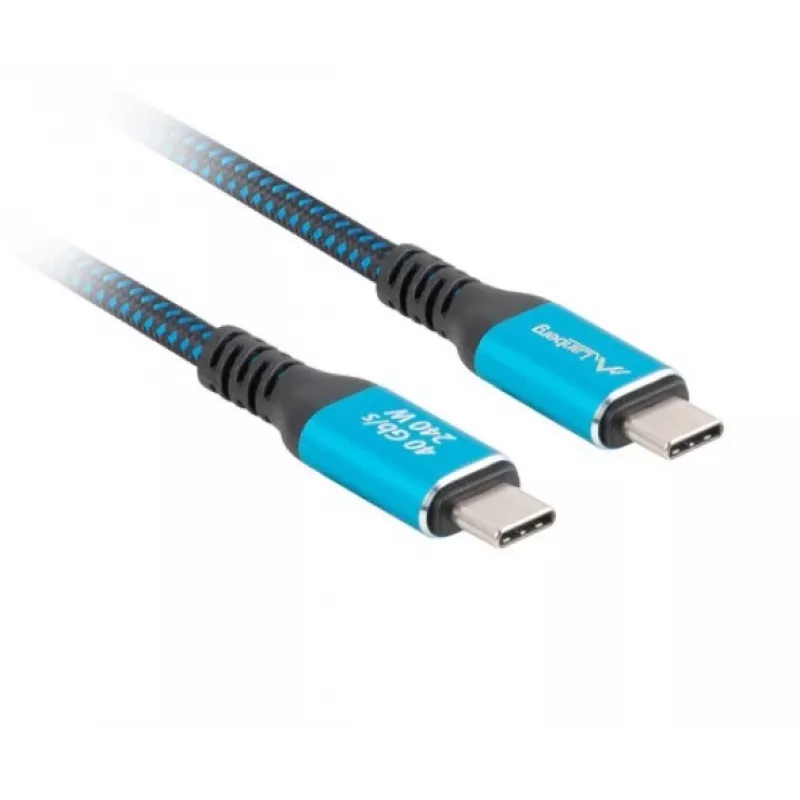 USB-C kaapeli M/M USB4 1,5M 240W 60Hz musta-sininen