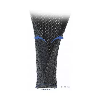 Punottu kaapelipäällys DeLOCK 19050 5 m x 19 mm musta