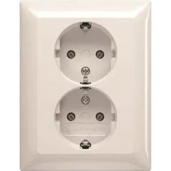 BUSCH JAEGER BJ 202 EUJ-914 SCHUKO® kaksoispistorasia, täysi peitelevy