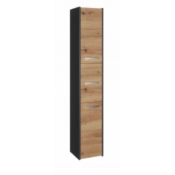 Kylpyhuoneen säilytyskaappi top e shop S33 — vapaasti seisova, tammirunko, antrasiitti/Artisan-pinta, 6 hyllyä