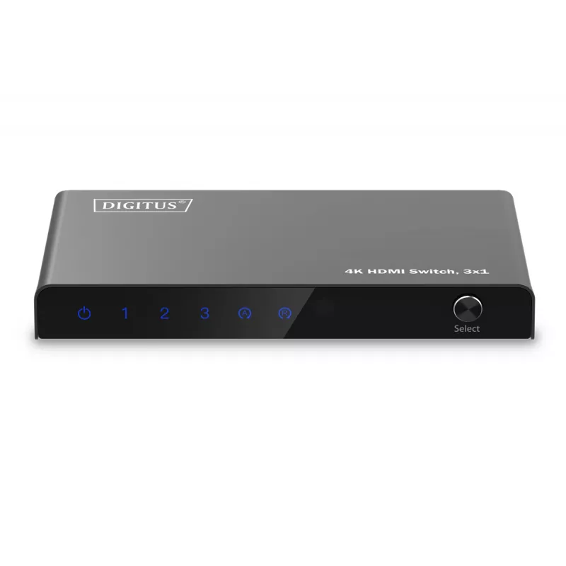 Digitus 4K HDMI-kytkin 3x1 metalli musta 18 Gbit/s