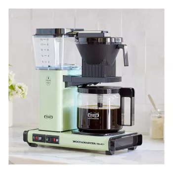 Suodatinkahvinkeitin MOCCAMASTER KBG Select — 1,25 l vesisäiliö, kapasiteetti 10 kupille, ruostumaton teräs, pastellinvihreä