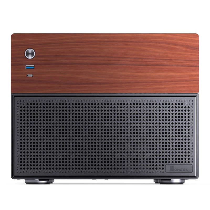 Jonsbo N4 Microtower-kotelo musta tukeva teräs kompakti PC-kotelo