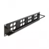 Delock 88195 D-tyypin 19" kytkentäpaneeli 4 levyllä 86 x 86 mm, 4 porttia, 2U, musta