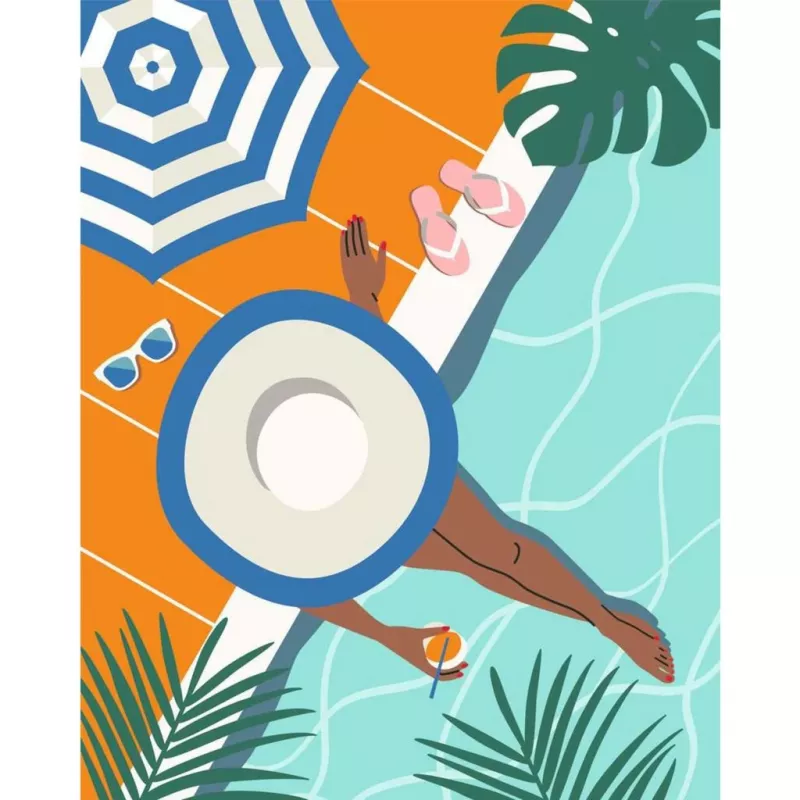 Maalaa numeroilla -sarja Ravensburger CreArt – Pool Time (maalaussarja, malli 25523)