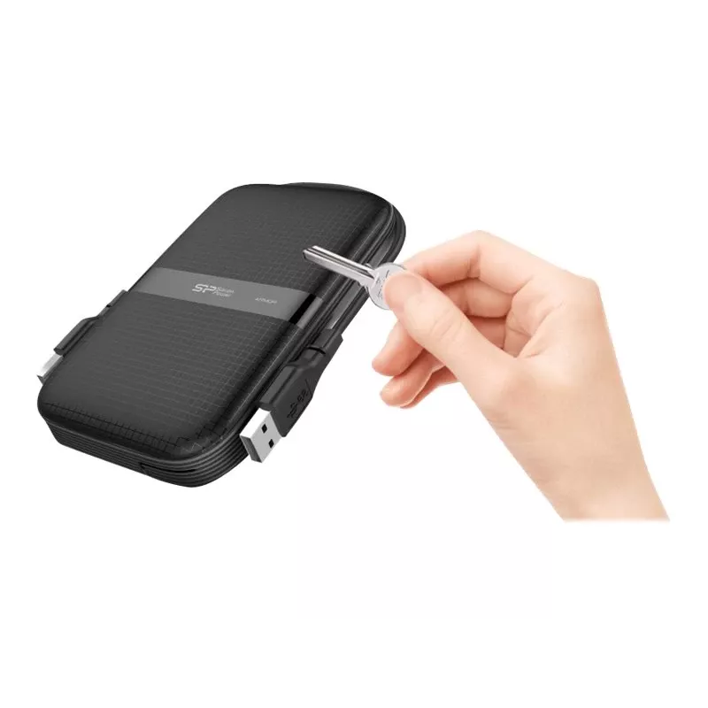 Silicon Power Armor A60 ulkoinen HDD, 2 TB, 2,5 tuumaa, USB 3.2 Gen 1, musta