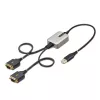StarTech.com 2ft (60cm) 2-porttinen USB-sarja-adapterikaapeli, vaihdettavat DB9-ruuvit/mutterit, COM-säilytys, USB-A - DB9 RS232, FTDI, tason 4 ESD-suoja, Windows/macOS/ChromeOS/Linux – tukeva TPE-rakenne