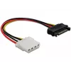 Delock 60115 virtakaapeli SATA 15-pinninen uros – Molex 4-pinninen naaras, 0,12 m