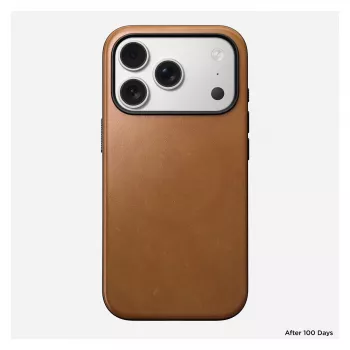 Puhelinkotelo Nomad Modern Leather Case iPhone 17 Pro, 16 cm (6,3 tuuman), tan, nahka & PC/TPU