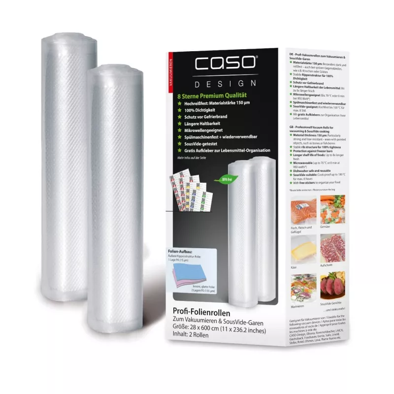 Caso | kalvorullat | 01223 | 2 kpl | mitat (L x P) 28 x 600 cm | rihlattu rakenne