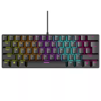Mekaaninen näppäimistö RAMPAGE PLOWER K60 sinisillä kytkimillä ja RGB-taustavalaistuksella