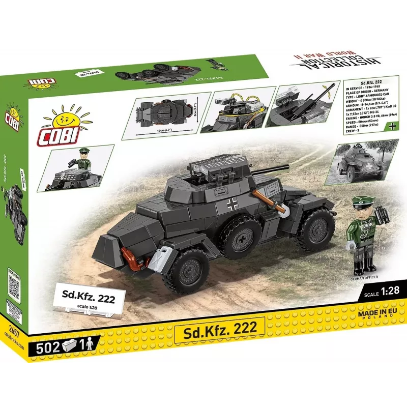 Cobi Blocks Sd.Kfz 222 rakennussarja COBI-2657 — 502 rakennuspalikkaa