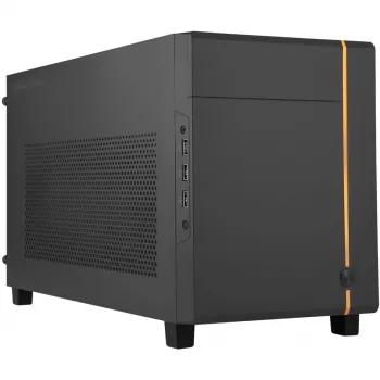 SilverStone SUGO SG14B - tornikotelo - Mini-DTX - ilman virtalähdettä (ATX / PS/2) - musta - USB/ääni (SST-SG14B)