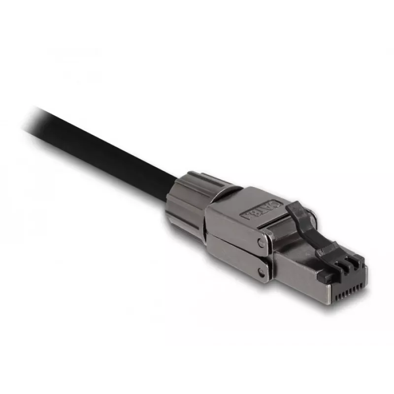 Verkkokaapeli DeLOCK RJ45-uros Cat.8.1 STP työkaluton musta