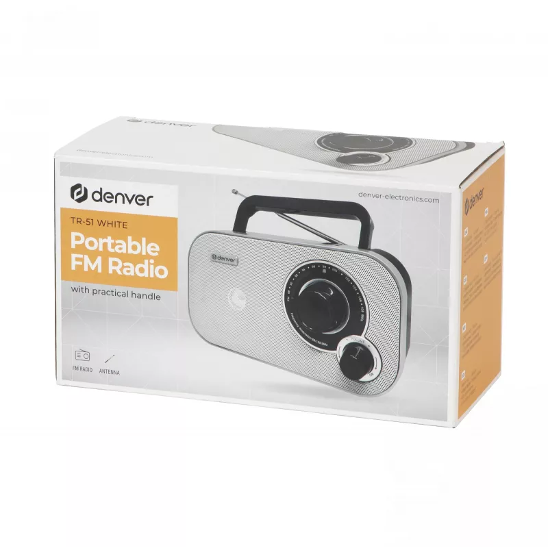 DENVER TR-51WHITE henkilökohtainen radio musta valkoinen