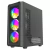 Savio Noctis Glass RGB Cube tietokonekotelo, ATX/Micro-ATX/Mini-ITX, karkaistua lasia oleva etuosa, RGB-tuulettimet, musta