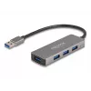 DeLOCK 63171 USB-keskitin 3.2 Gen 1 Type-A 5000 Mbit/s harmaa