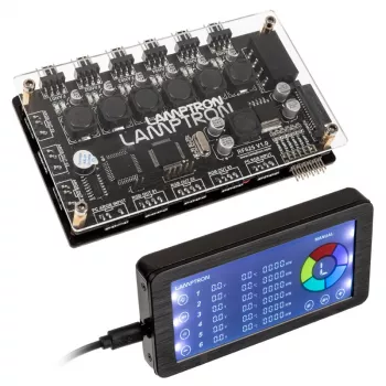 Tuuletin- ja ARGB-ohjain Lamptron LAMP-RF625B, musta – langaton ohjaus tietokoneen tuulettimille ja RGB-LED-valoille