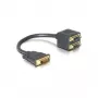 DVI-sovitin DeLOCK DVI25 uros - 2x DVI25 naaras 0,2 m musta