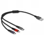 USB-latauskaapeli DeLOCK 3-in-1 Type-A Lightning Micro USB USB Type-C 30 cm