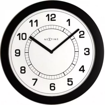 NeXtime kello 3045zw Super Slim, Ø28 cm, seinäkello, musta