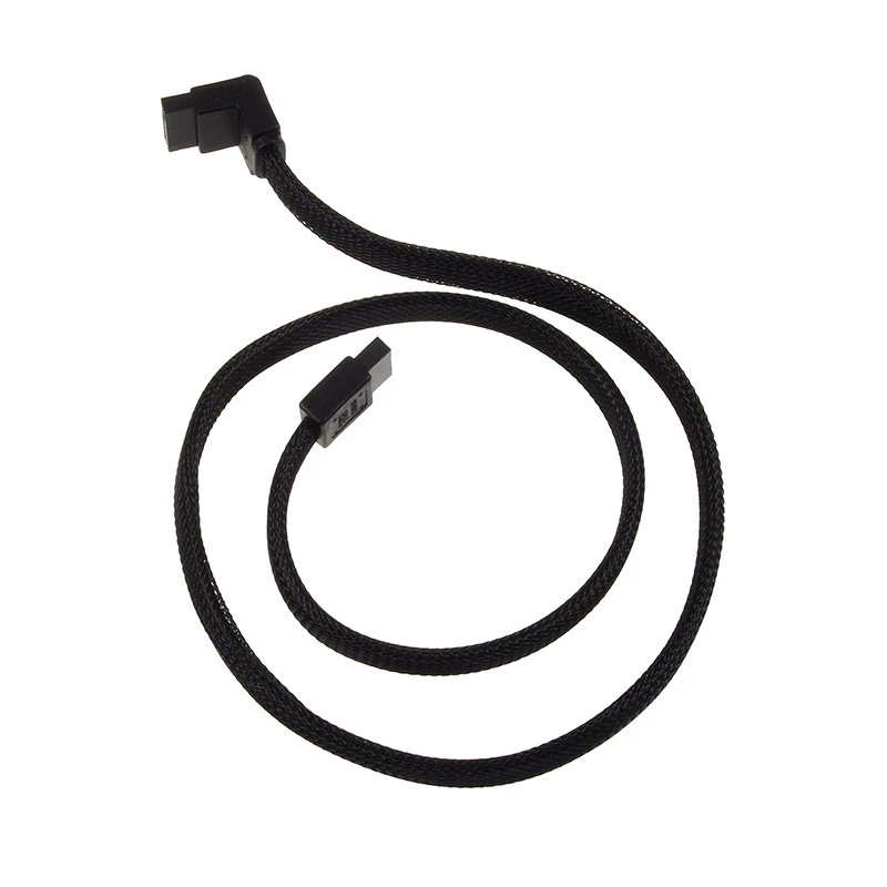 SilverStone SATA III -kaapeli 50 cm kulma / suora - päällystetty musta