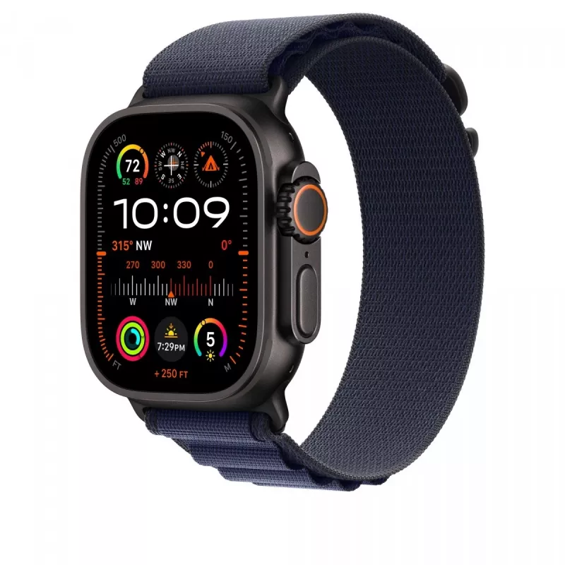 Apple 49 mm Navy Alpine Loop - pieni - musta titaaniviimeistely
