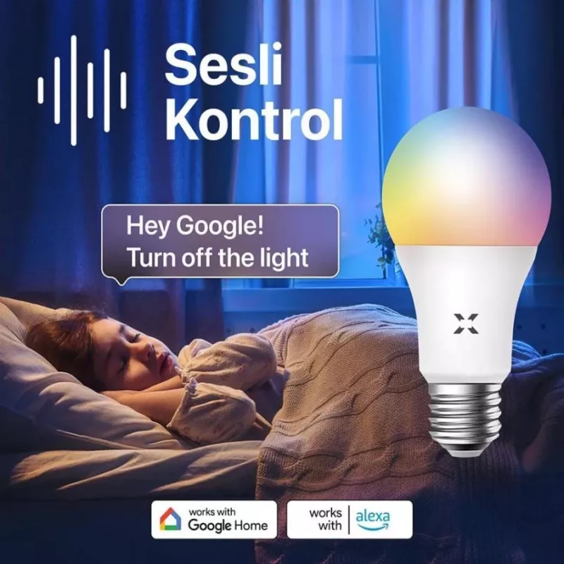 XENON Smart X7021 Smart LED RGB -lamppu, 9 W, Wi-Fi, Bluetooth, valkoinen