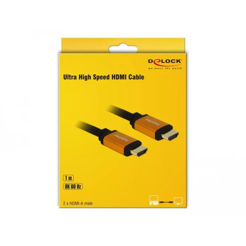 HDMI-kaapeli DeLOCK 85727 1 m tyyppi A uros-uros musta kulta