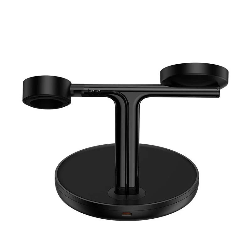 Baseus Swan 3-in-1 langaton magneettinen latausteline 20W musta universaali versio (sisältää: USB Type-C 3A 1m)