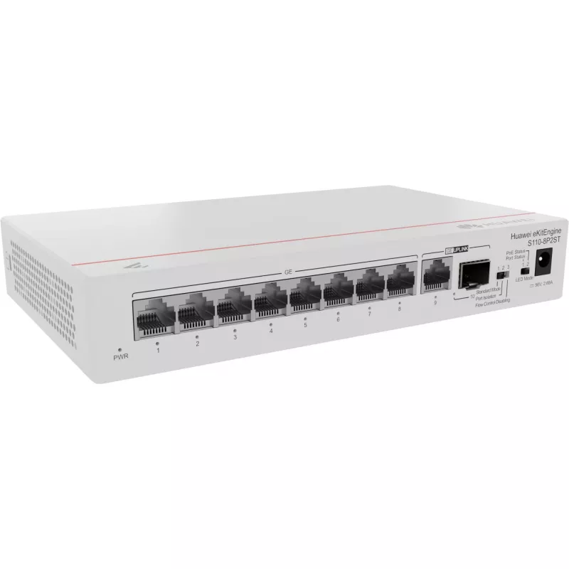 HUAWEI eKit S110 Series S110-8P2ST hallitsematon L2 Gigabit Ethernet (10/100/1000) Power over Ethernet (PoE) harmaa