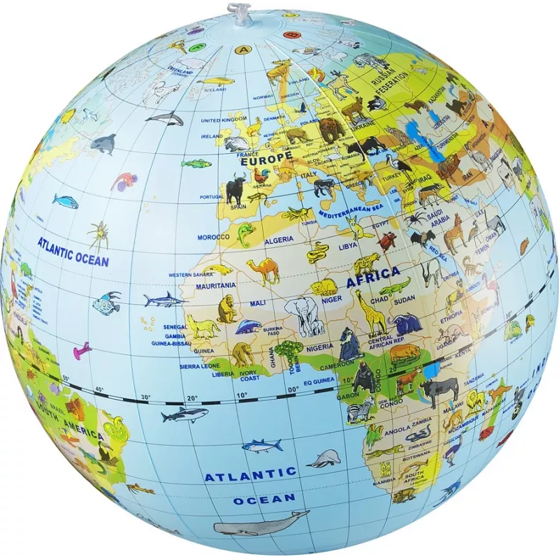 Caly Animal Globe Maxi karttapallo 50 cm, monivärinen