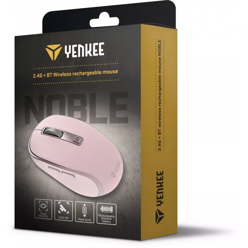 Langaton hiiri YENKEE YMS 2085PK NOBLE Dual WiFi Bluetooth