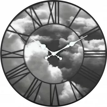 NeXtime kello 3037 Clouds, Ø39 cm, seinäkello, musta