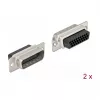 Jatkoliitin DeLOCK 66713 D-Sub HD 26 pin musta hopea