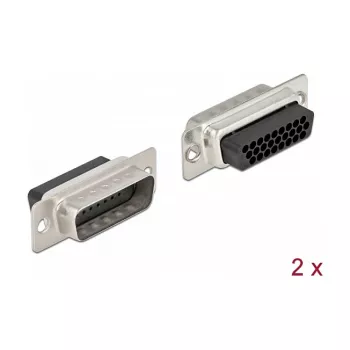 Jatkoliitin DeLOCK 66713 D-Sub HD 26 pin musta hopea