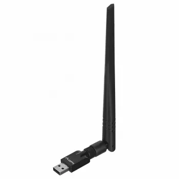 USB-WLAN-sovitin LANBERG NC-0300-WIE, USB 2.0, kaksi ulkoista 5 dBi antennia, WLAN 300 Mbit/s, Ethernet/WLAN, musta