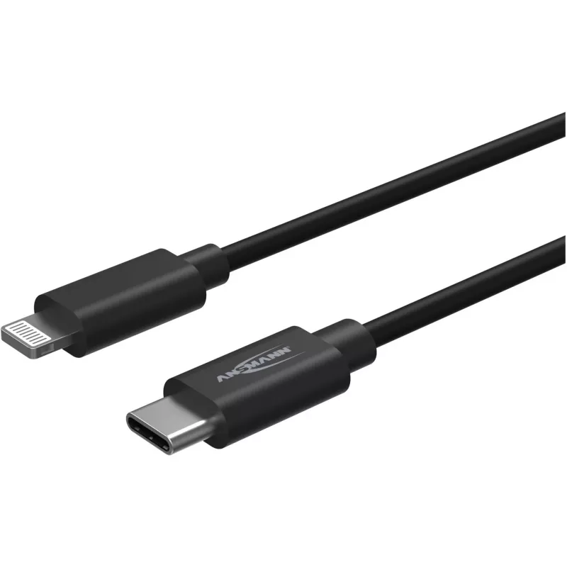 Puhelinkaapeli Ansmann 1700-0106 musta USB C Lightning 0,12 m