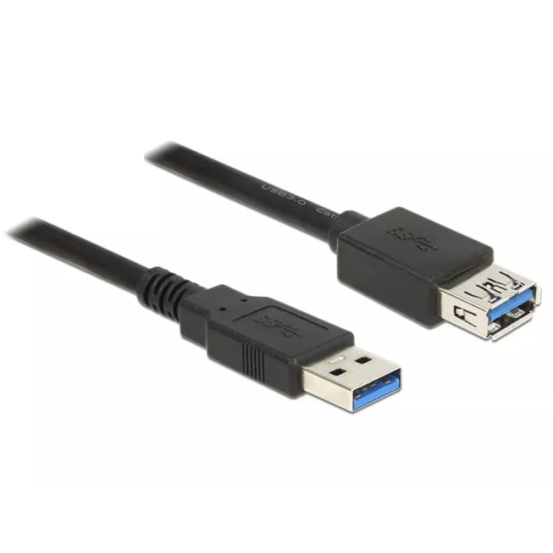 Delock jatkokaapeli USB 3.0 - USB-jatkokaapeli - USB Type-A (M) - USB Type-A (N) - USB 3.0 - 3,0 m - musta (85057)