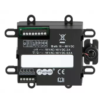 Video-ovisummerin sisäyksikkö Auerswald TFS-Universal plus 2 — musta, IP20, muovi, tasavirtalähde (16–60 V), 109×29×84 mm