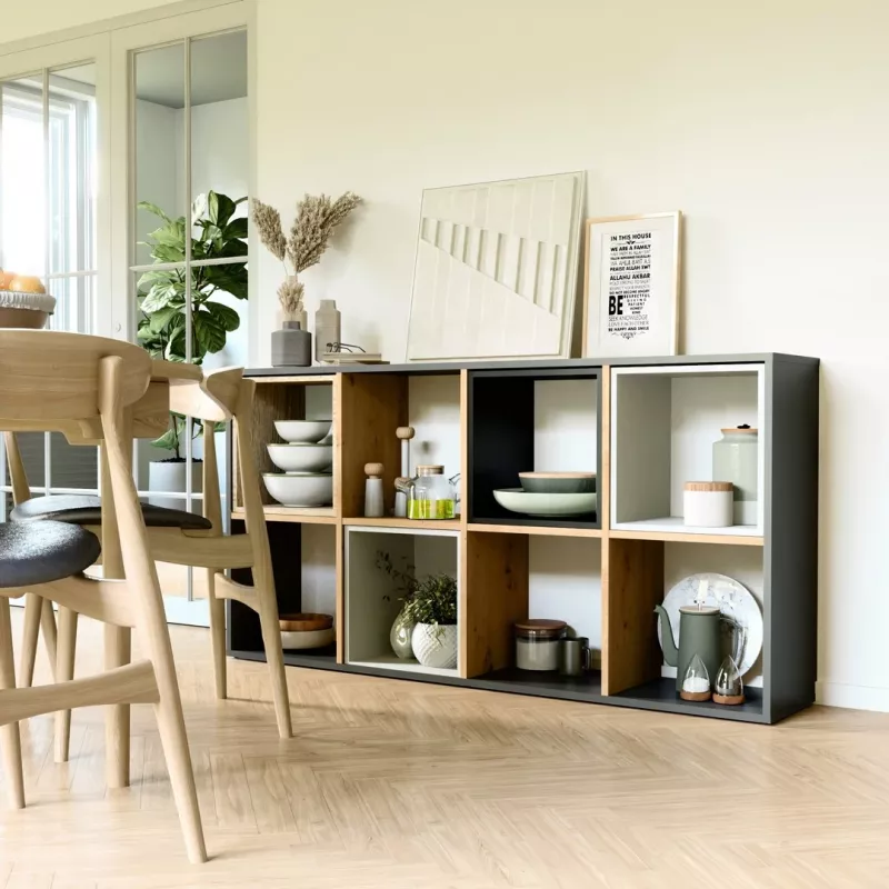 Topeshop MALAX 2X4 ANT/ART olohuoneen kirjahylly