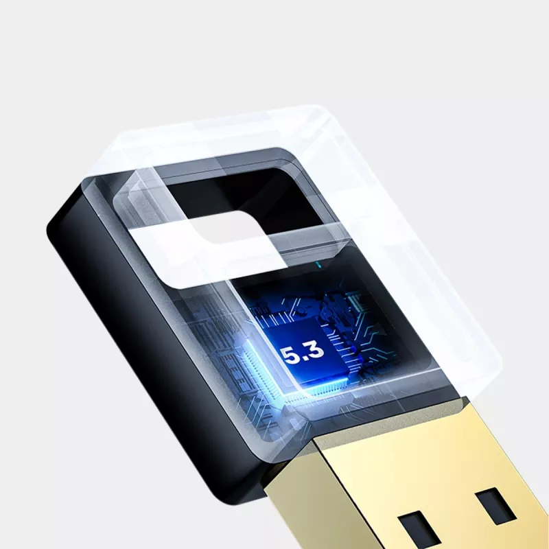 USB-Bluetooth-sovitin Unitek B105B — USB 2.0 Type-A, BLE v5.3, 3 Mbit/s, musta, Plug-and-Play
