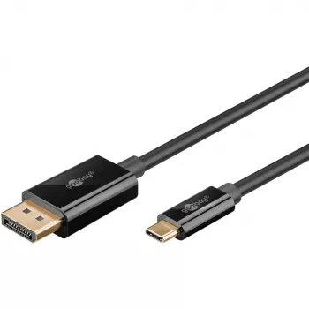 Goobay USB-C - DisplayPort -kaapeli – kullatut liittimet, Ultra HD -resoluutiot jopa 4K @ 60 Hz, Type-C Thunderbolt 3/4 - DP -sovitin yhteensopiva