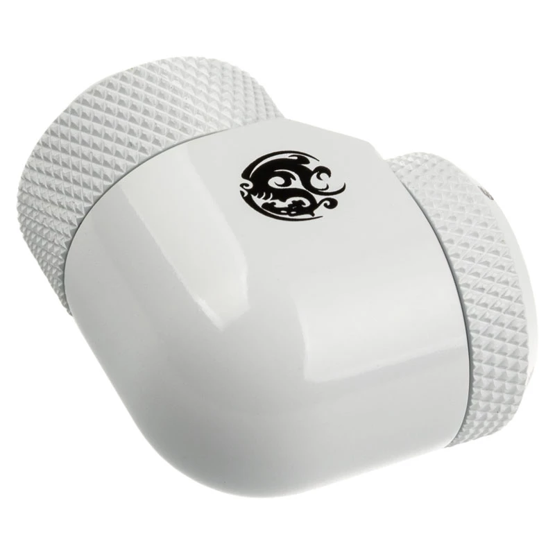 Adapteri 90° G1/4 ulkokierre 14 mm hardtube, kääntyvä — BitsPower BP-DWE90RML14, valkoinen