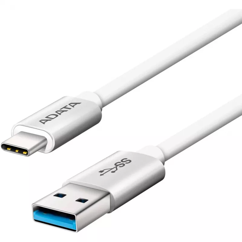 ADATA USB-C - USB 3.0, 1m USB-kaapeli USB 3.2 Gen 1 (3.1 Gen 1) USB C USB A valkoinen