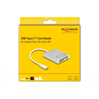 Kortinlukija DeLOCK 91005 USB 3.2 Gen 1 Type-C harmaa CF MMC MicroSD