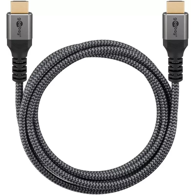 Plus High-Speed-HDMI-kaapeli Ethernetillä, 4K @ 60Hz (harmaa, 15 metriä)